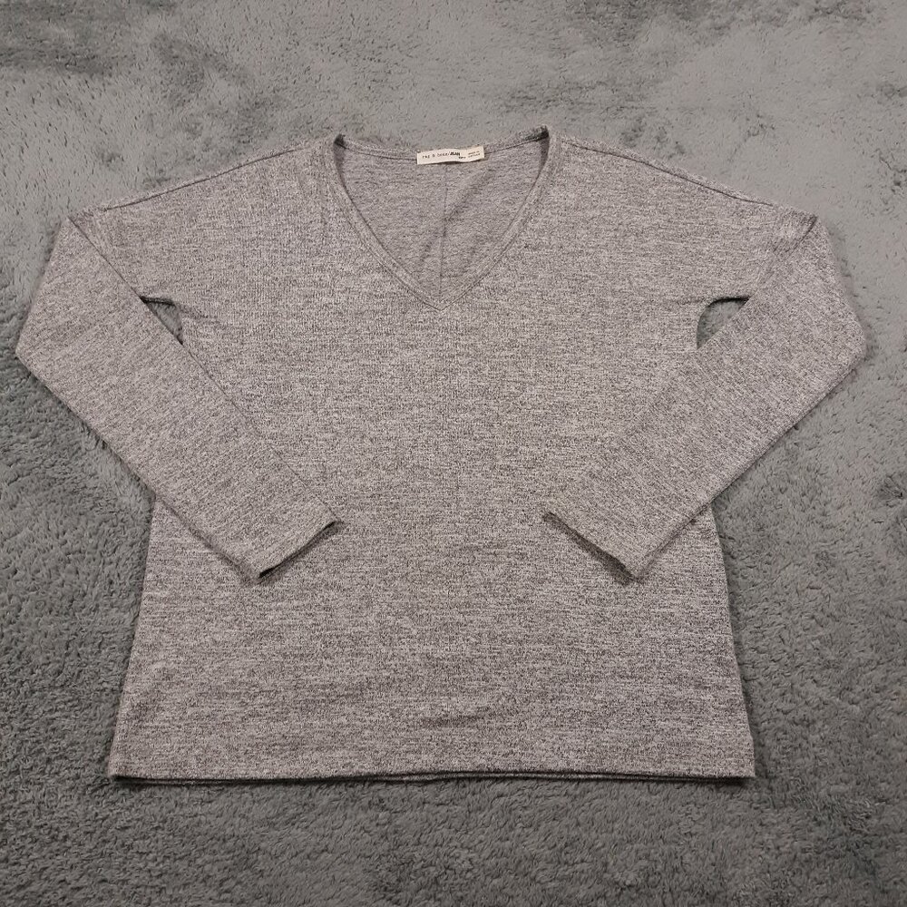 Rag & Bone Sweater V-Neck Womens‎ Size XS Gray Rayon Blend Pullover Soft